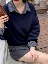 Basic Wool V-neck Loose Knit (5color)