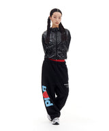 BOLD STRAWBERRY SWEAT PANTS (BLACK)