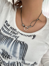 Leather Ball Buckle Necklace