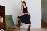 Flower pattern halter top_black