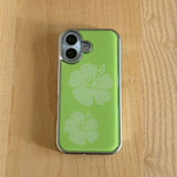 [Epoxy] hibiscus(lime) silver bumper case