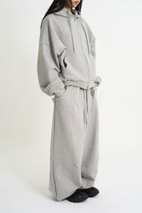 Terry wide belted sweatpants