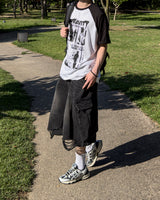 Daken Distressed Cargo Denim Bermuda