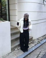 Back stud wide pants