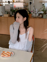 シルキーリボンカシミアボレロニットカーディガン (6color)