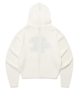 W SELLER LOGO KNIT ZIP UP HOODIE IVORY(CV2EFFK684A)