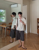 Kurin Two Tuck Wide Bermuda Slacks