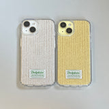 LABEL KNIT HARD JELL CASE_IVORY