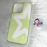 [made] brush star light green phone case (hard)
