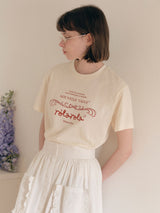 ヴィンテージヌーベルロゴハーフTシャツ アイボリー