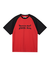 ラグラン1/2Tシャツ　レッド/ブラック
