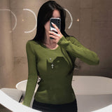 [BELLIDE MADE] Basic item, round rib long sleeve knit