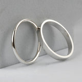 SVR-633 Silver 92.5 Bare Ring & Round Layered Silver Ring Set