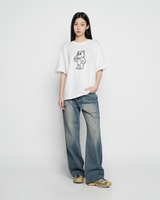 26SS レディース セミブーツカット ウォッシュデニムパンツ