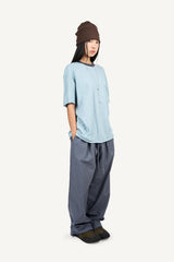 Slub rib layered T-shirt