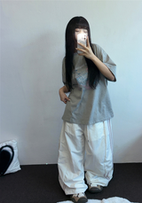 トラック3 ラインバルーンナイロンパンツ 🎀🩷🤍🖤🧸6カラー