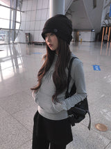 Wooeun Layered Bootcut Button Wrap Skirt Pants