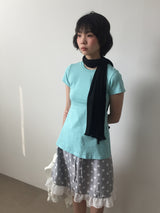 Vert polka dot skirt (2color)