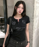Club No.37 Henley Neck T-Shirt Black