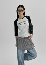 [MADE] コンジコントラストラグラン3/4スリーブTシャツ