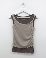 Node frill layered sleeveless top (4color)