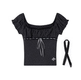 Rina Dot Frill Top