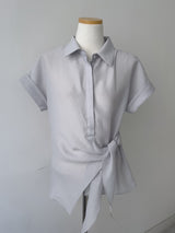 [Short Sleeve ver.] Kaya Wrap See-through Roll-up Shirt