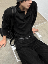 Pigment Henley Neck Knit Long Sleeve