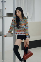 Nordic round knit cardigan