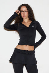 Petite zip-up - black