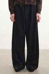 Wide Pleated Wool Trousers