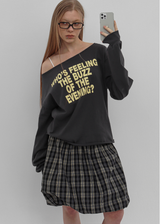 [MADE] Ritz Boat Neck Printed Long Sleeve Tee