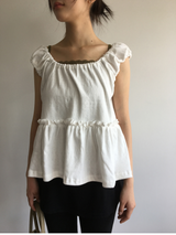 Meadow punched frill sleeveless top (2color) 