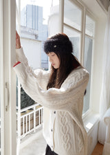 Hairy Knit Hairband - Black