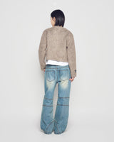 25FW WOMAN Vネッククロップソリッドカーディガン ココア