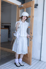 wing frill blouse(WHITE)