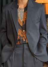 Linen loose-fit jacket 4COLOR