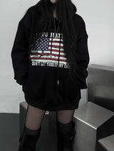 american flag overfit hood(unisex / fleece-lined)
