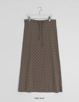 Neiro Cotton Dot Maxi Long Skirt