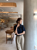 プラン オーバーサイズ リネン ショートスリーブ シャツ 3カラーズ