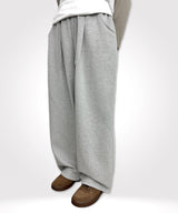ワンタックワイドスウェットパンツ_グレー