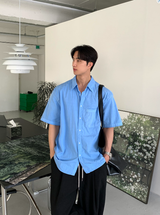  Wegner Nylon Pigment Overfit Short Sleeve Shirt