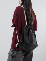 (UNISEX) Denim Rope String Gymsack