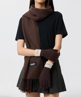 Odsd Color Block Finger Hole Knit Gloves - 6Color