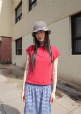 Stripe String Bucket Hat - Black