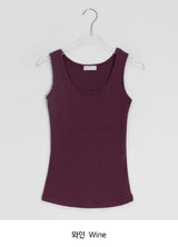 Duhin Basic Color Layered Round Sleeveless