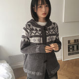 リンガダッフルノルディックフードニットカーディガン