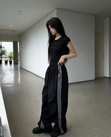 Silver Edge Line Wide-Leg Pants