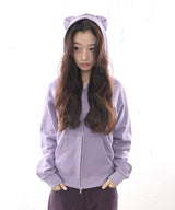 M3OW CAT EAR HOODIE ZIP UP - PURPLE
