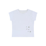 グランジクローレオパードアイレットTシャツ - ホワイト